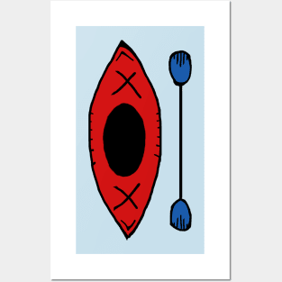 Red Simple Kayak Posters and Art